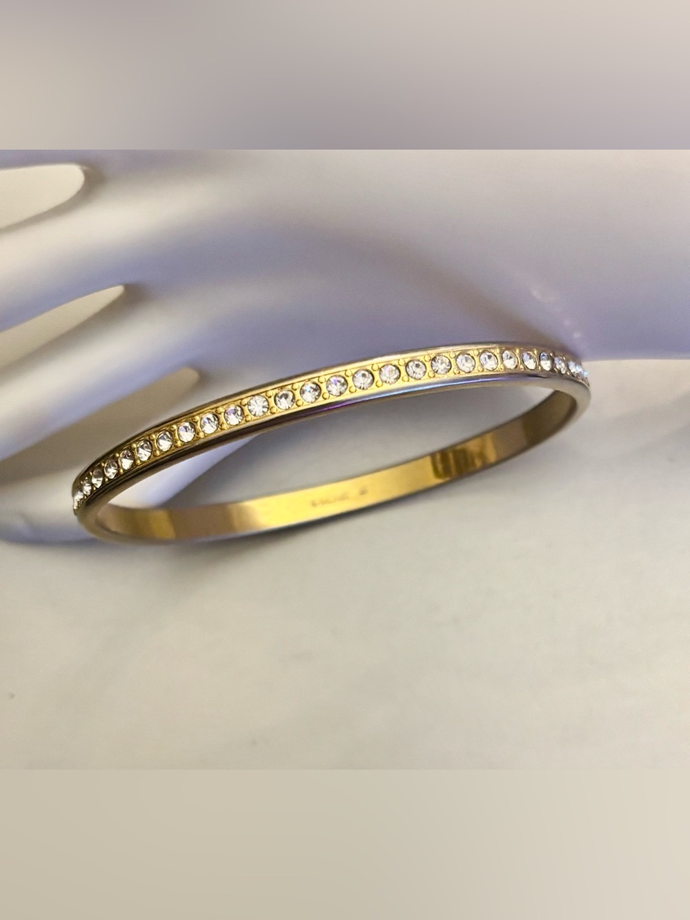 Monet signed Rhinestone Bangle - Picture 3 of 7